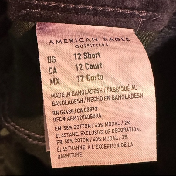 American Eagle High Waist Velvet Deep Purple Jegging Women’s Size 12 Short - Picture 7 of 7